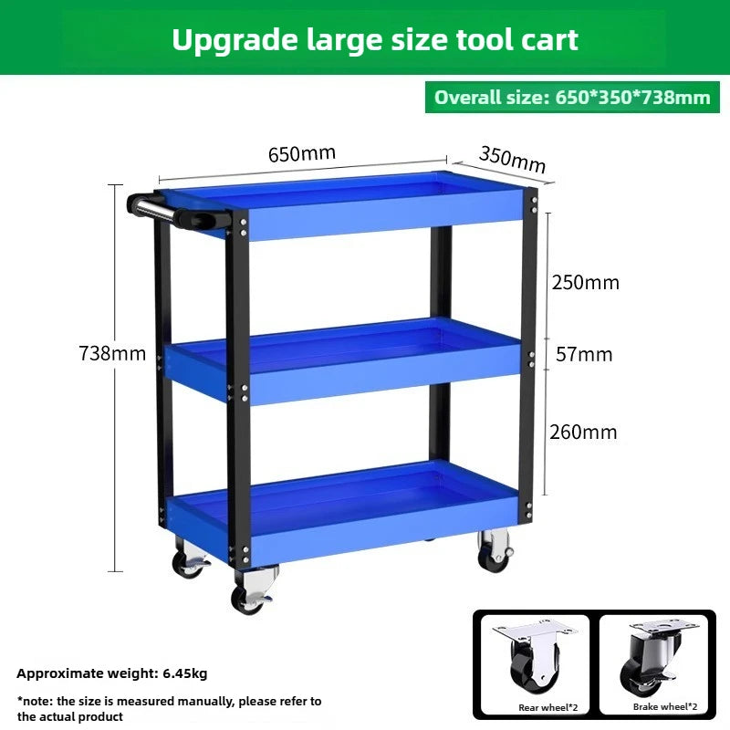 BaoLian Mechanical Workshop ToolsCart Tool Trolley With Brake Wheels Toolbox Cabinet Organizer Holder Garage Workbench Racks