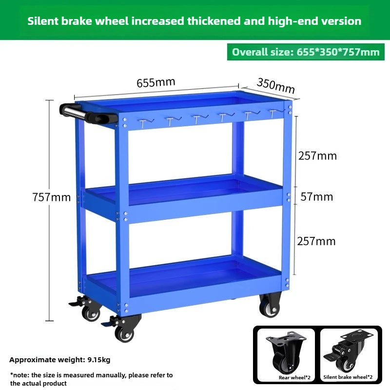 BaoLian Mechanical Workshop ToolsCart Tool Trolley With Brake Wheels Toolbox Cabinet Organizer Holder Garage Workbench Racks