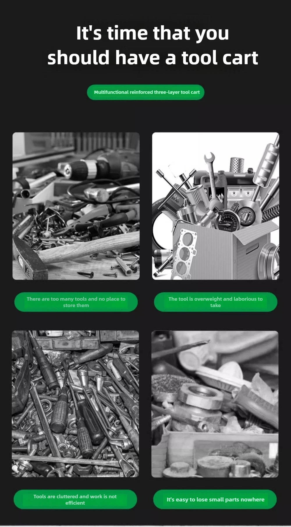 BaoLian Mechanical Workshop ToolsCart Tool Trolley With Brake Wheels Toolbox Cabinet Organizer Holder Garage Workbench Racks