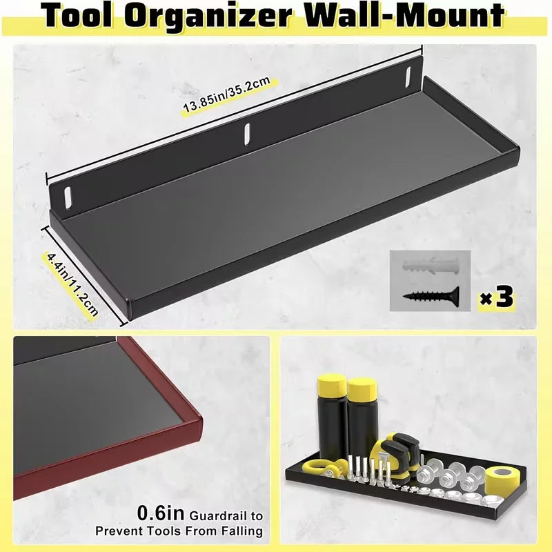 Metal Tool Organizer Wall Mount For Storage Of Screwdrivers, Pliers, Hammers, And Wrenches In Workshop