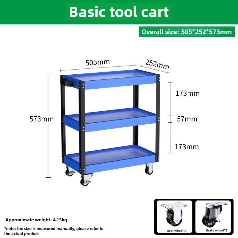 BaoLian Mechanical Workshop ToolsCart Tool Trolley With Brake Wheels Toolbox Cabinet Organizer Holder Garage Workbench Racks