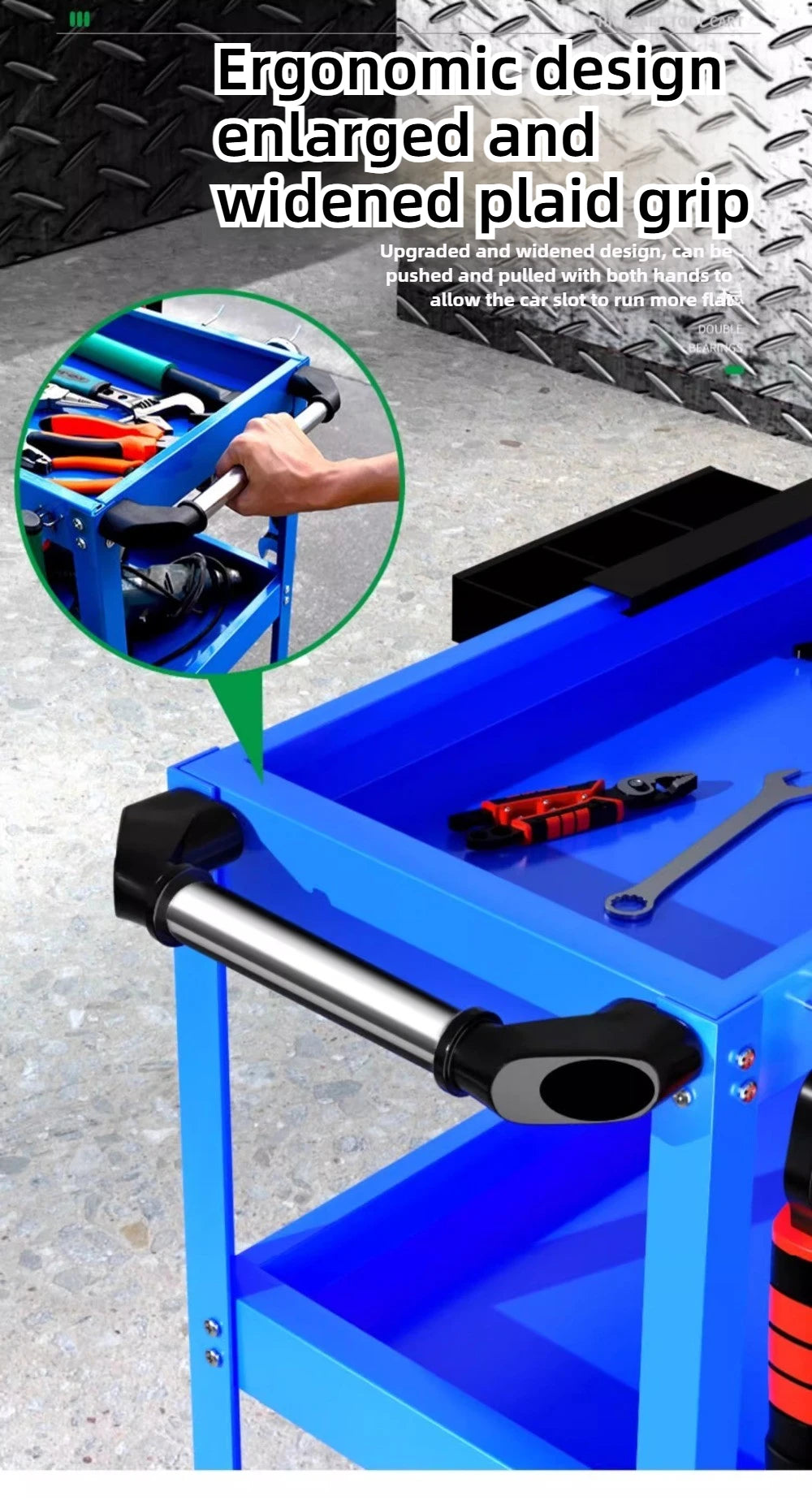 BaoLian Mechanical Workshop ToolsCart Tool Trolley With Brake Wheels Toolbox Cabinet Organizer Holder Garage Workbench Racks
